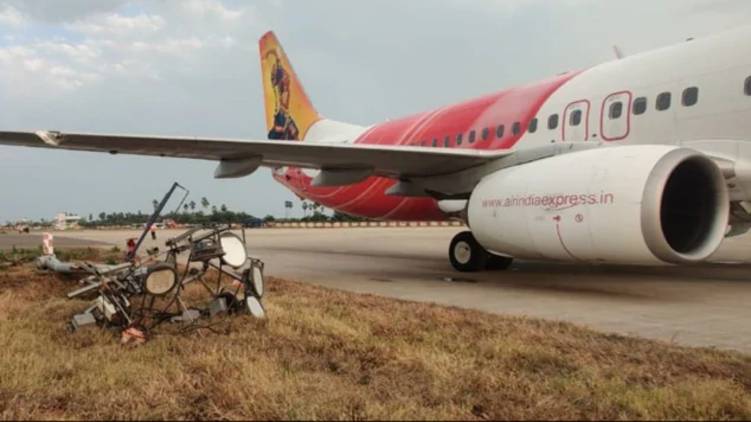Air India Express Plane Hits Electric Pole