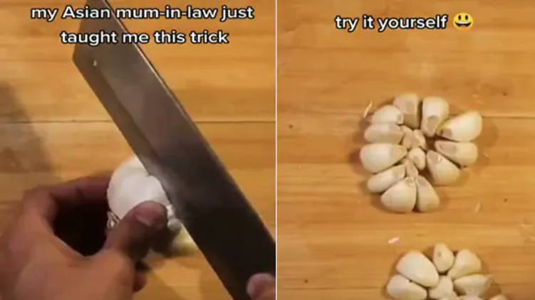 garlic peeling viral hack