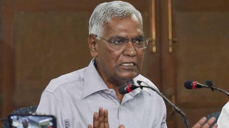 modi with corporates not with people says d raja