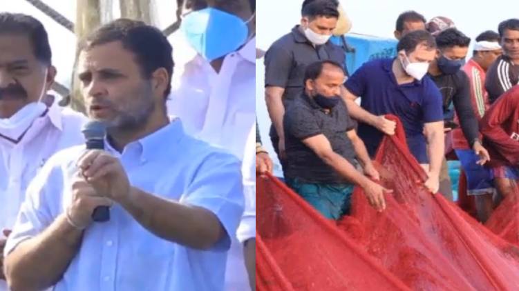 rahul Gandhi spends a day with fishermen