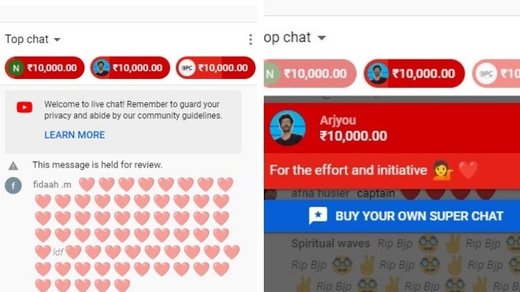 Great support for 24 New YouTube super chat