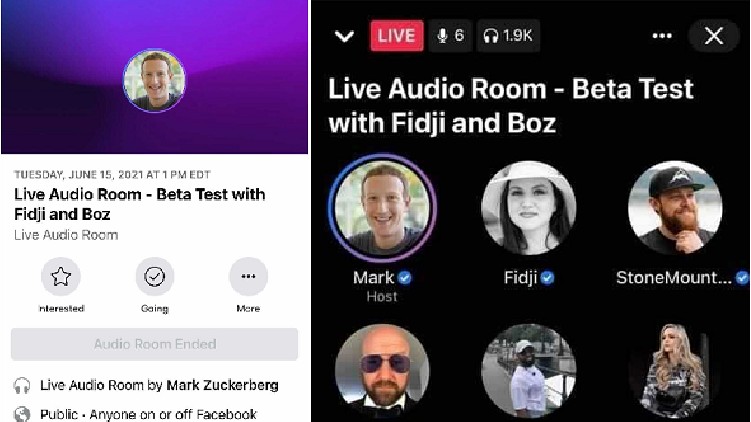 Facebook Audio Room Clubhouse