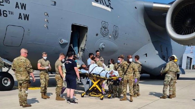 Afghan woman birth flight