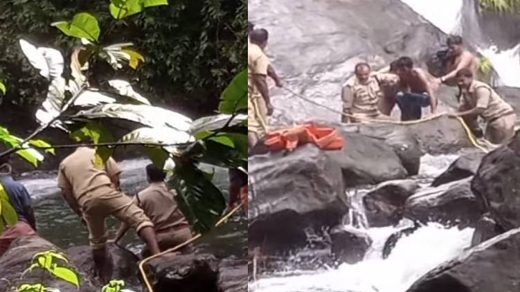 man fall in waterfall idukki