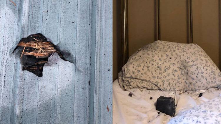 meteorite fall to bed