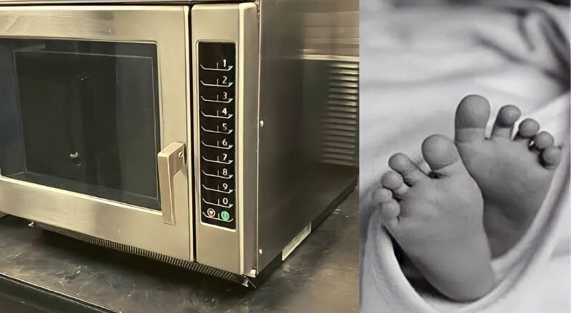 two month old baby found dead in microwave oven