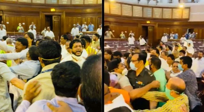 BJP Trinamool MLAs clash in Bengal Assembly