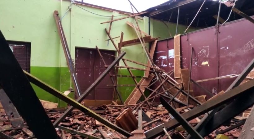 government school roof collapsed