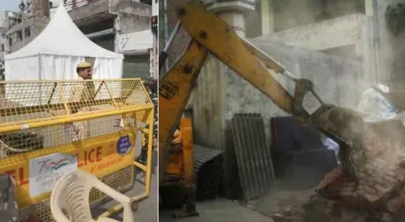 delhi police raze encroachments in Jahangirpuri