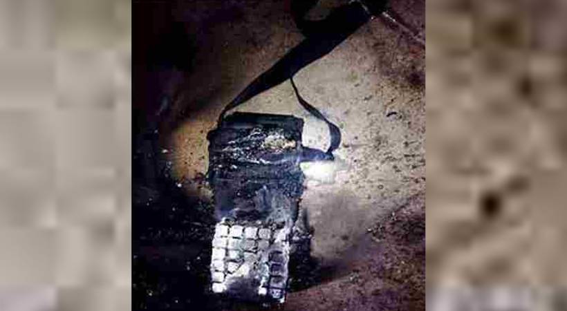 ksrtc ticket machine catches fire