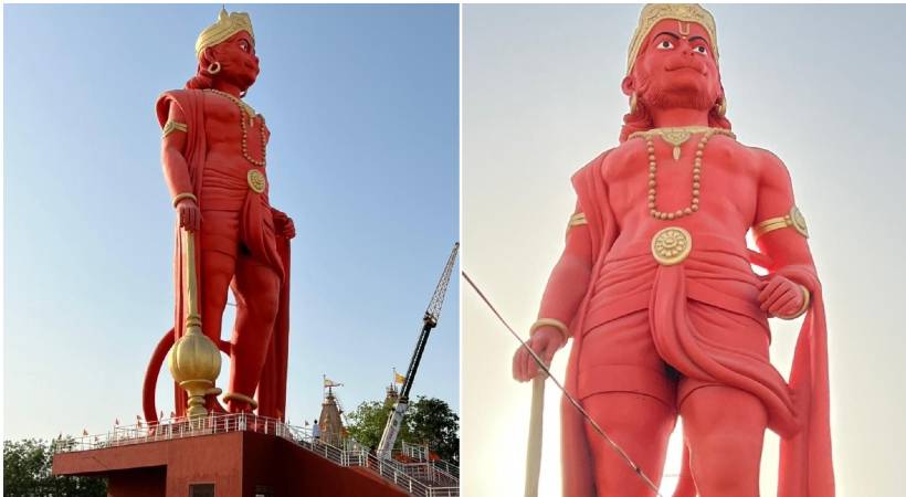 modi unveils 108 ft hanuman statue