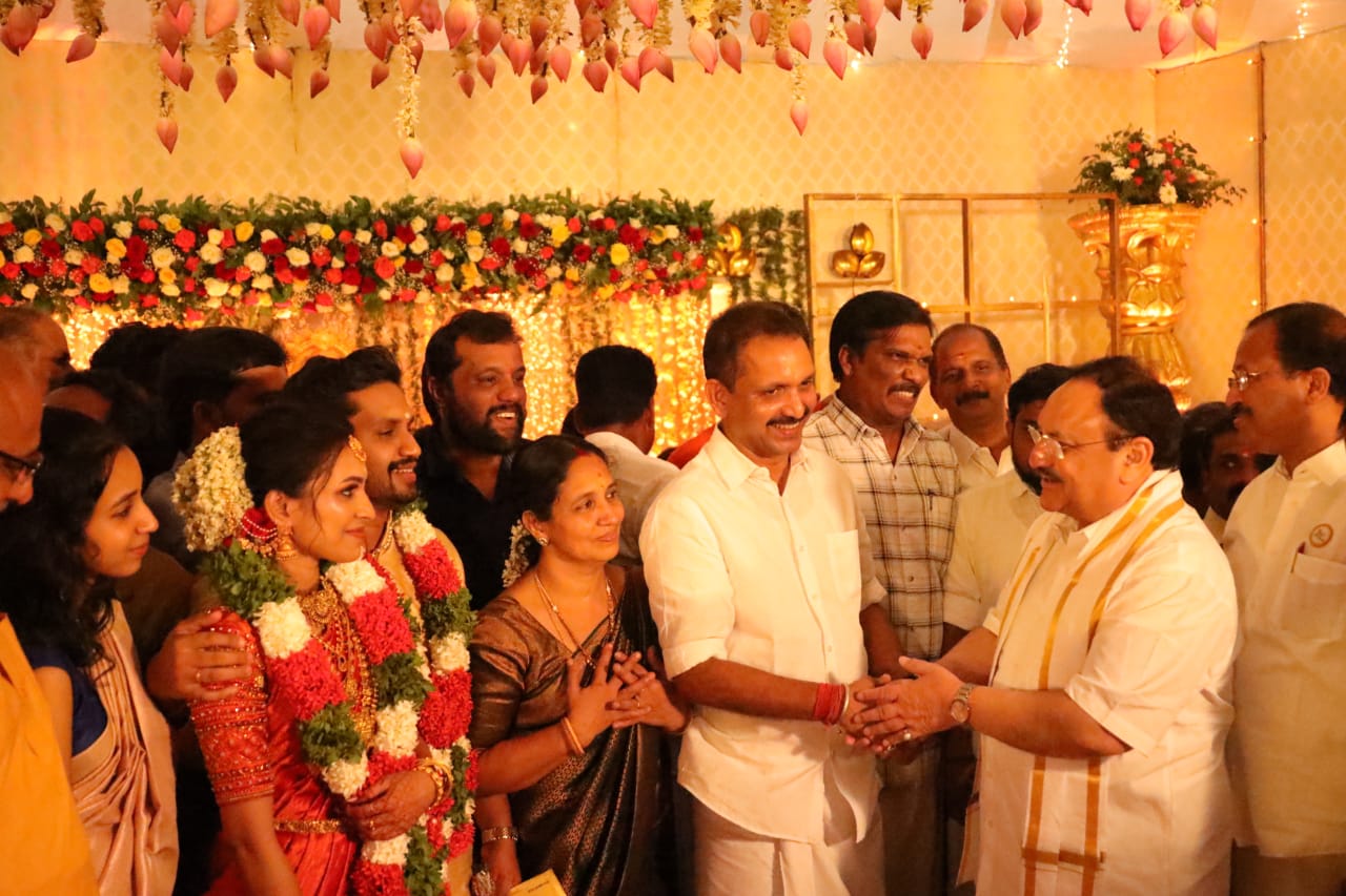 mammooty takes part in k surendran son marriage