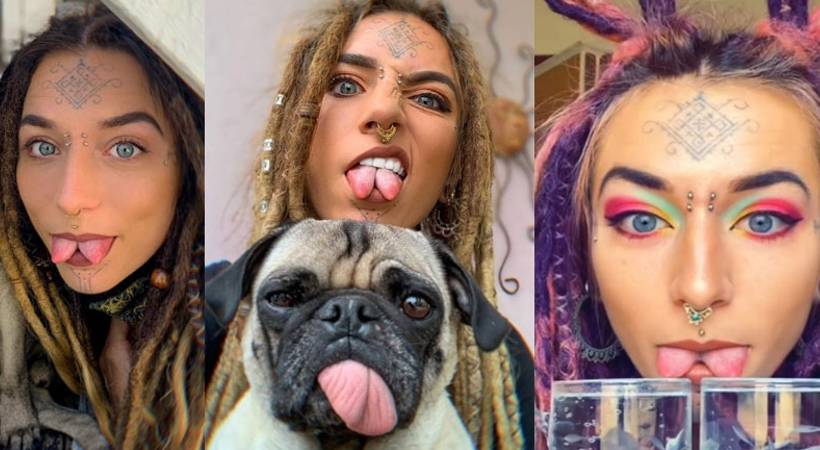 woman split tongue tastes