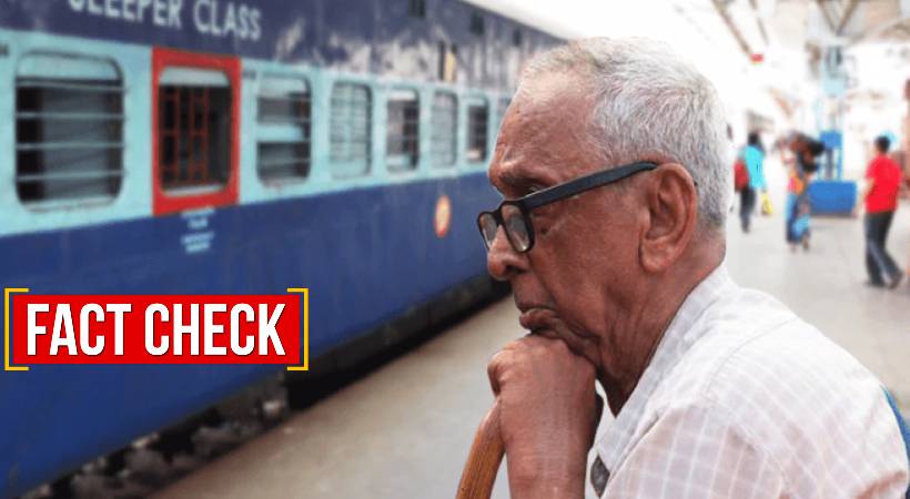senior citizen wont get concession in train