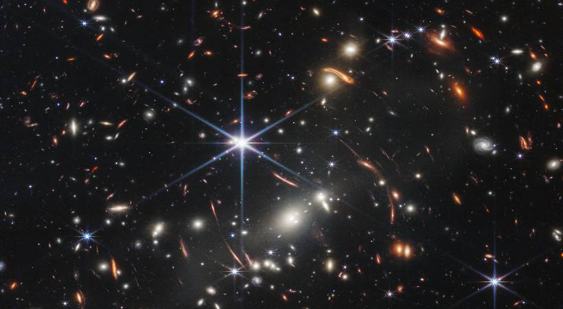 First images from Nasa James Webb space telescope reveal ancient galaxies