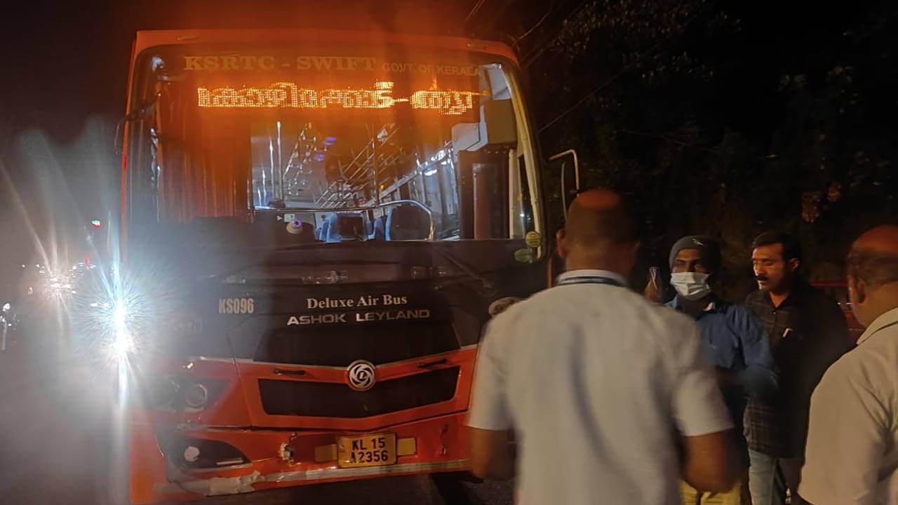 Swift bus collided with a car in Wayanad