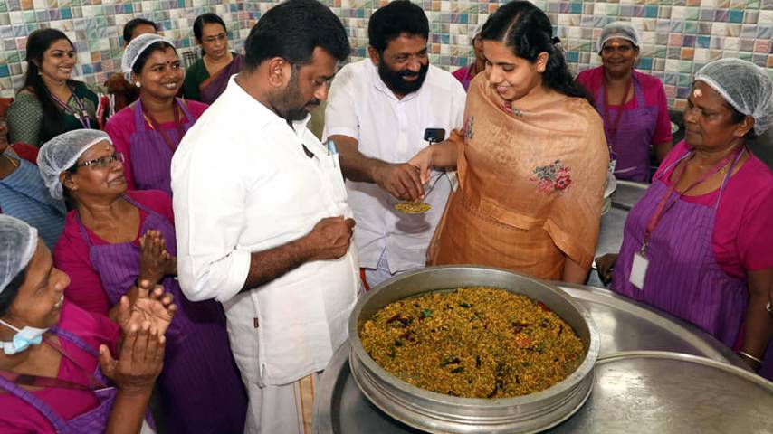 Arya Rajendran with a Facebook post about the government's popular hotels