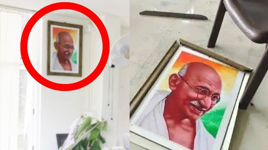 Gandhi picture in Rahul Gandhi's office has not been destroyed by SFI; police report