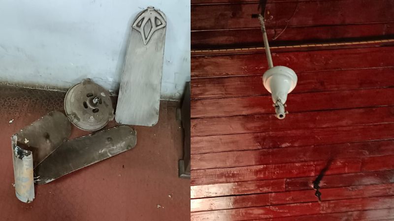 fan broke in court room
