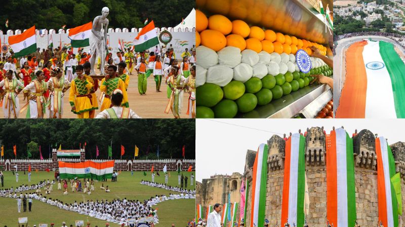 images of 75th Independence Day celebrations india