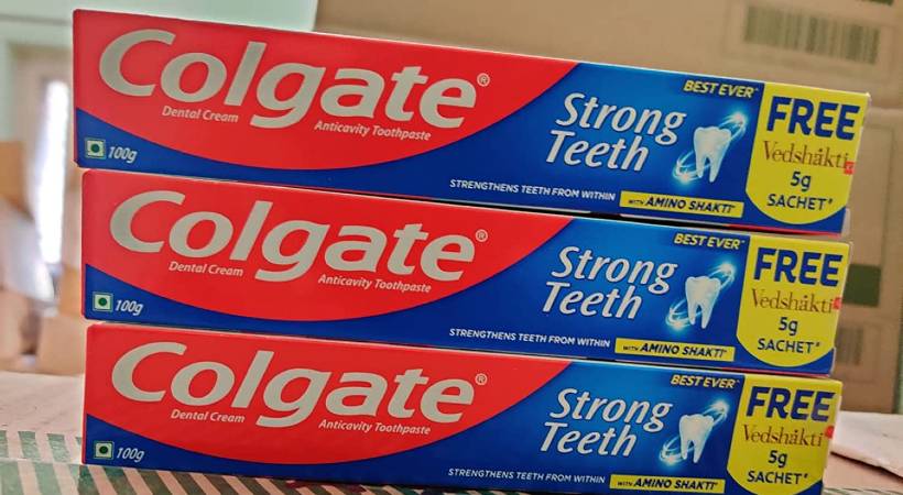 fake sample of colgate tooth paste