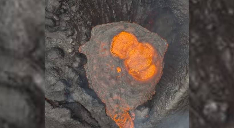 iceland volcano lava coming video