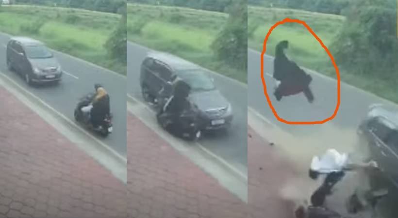 CCTV footage of Innova Scooty crash