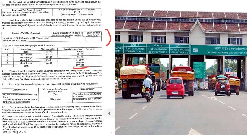 Extortion in toll collection at Kumbalam