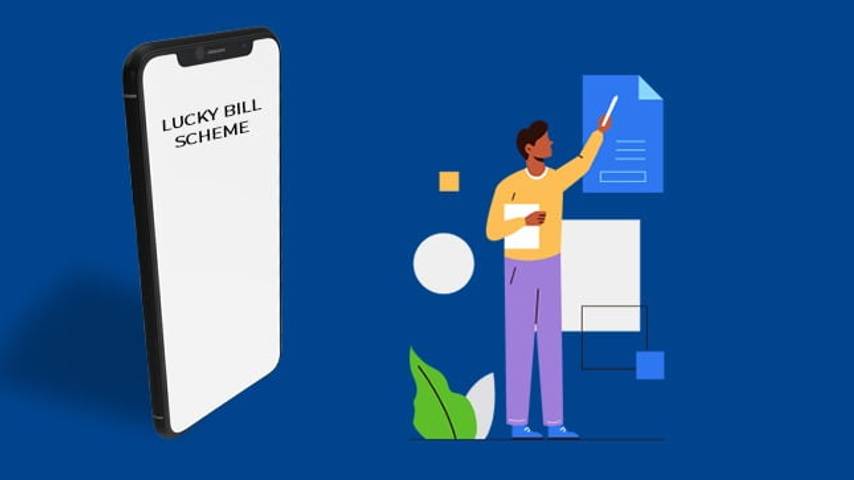 Upload bills of goods on the Lucky Bill mobile app