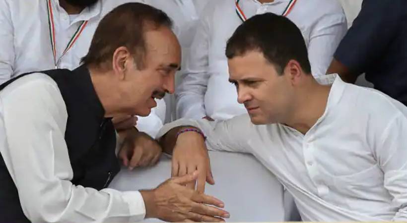 Rahul Gandhi and Ghulam Nabi Azad face to face