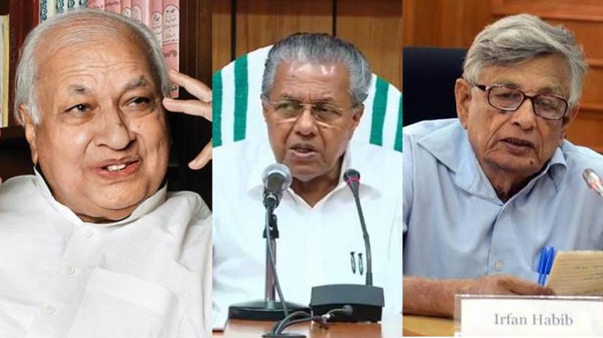 pinarayi vijayan supports Irfan Habib, Criticizing governor