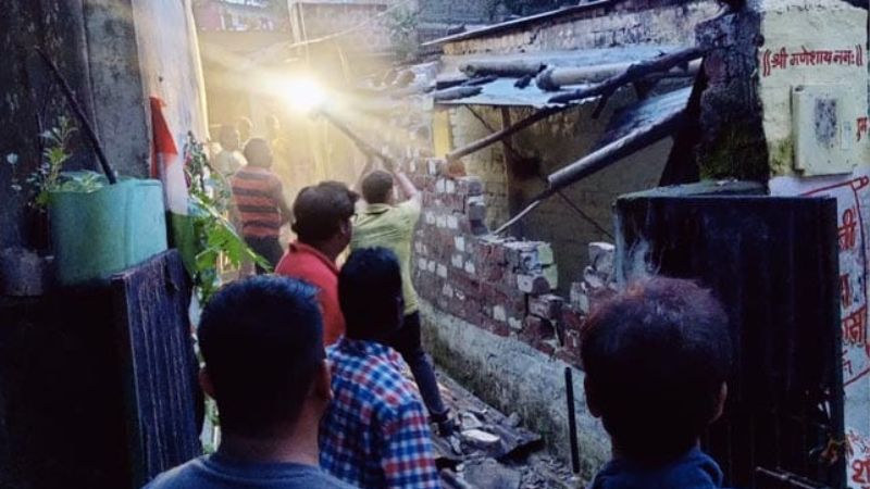 rape accused's house demolished by police