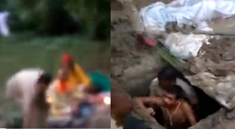 man burries himself alive video