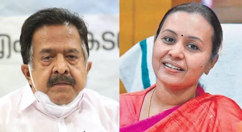 ramesh Chennithala against Minister Veena George