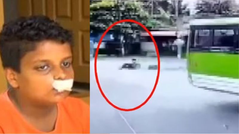 student fell down from bus police action against driver