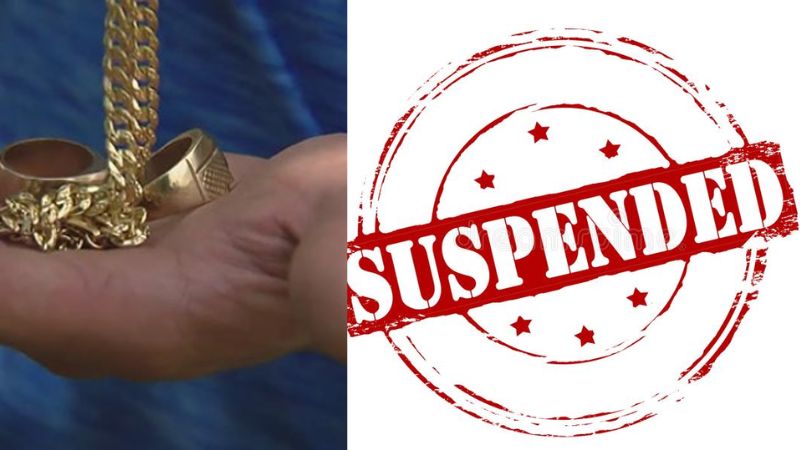 policeman suspended for stealing gold