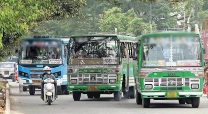 inspection of around 30 private buses in Fort Kochi