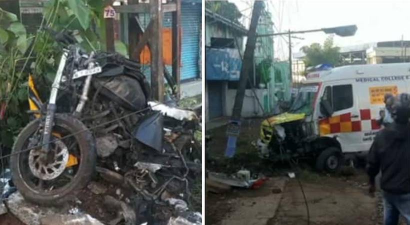 Ambulance accident in Venjarammoodu; vehicle driven by mail nurse