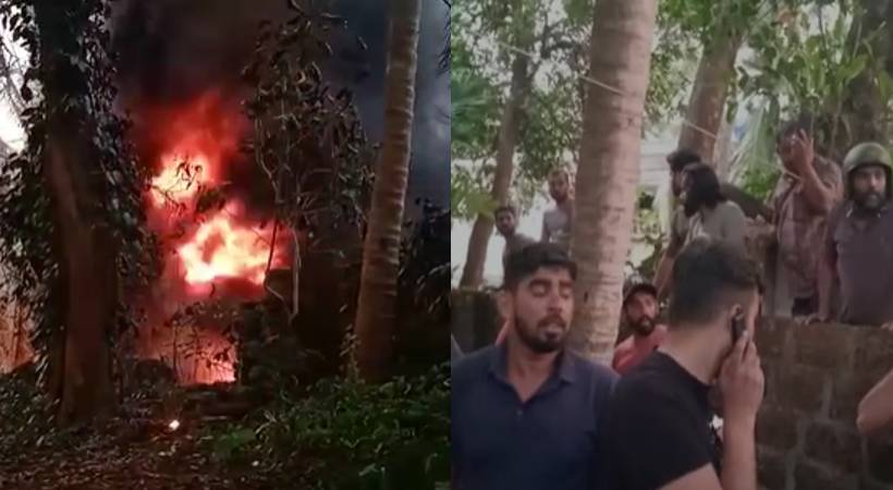 Huge fire kerosene godown Kasaragod
