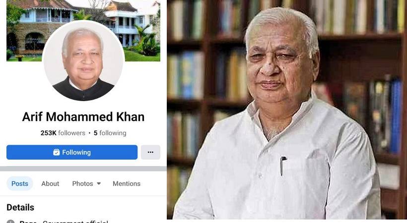 governor arif muhammed khan fb page hacked
