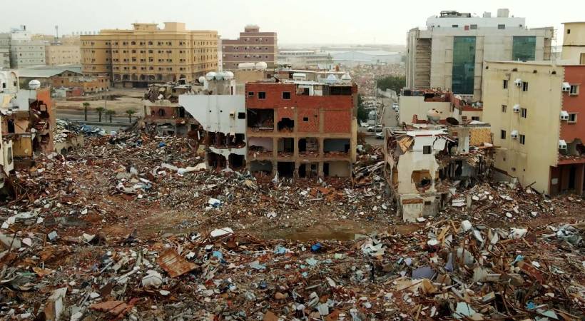 urban development; Slums are being demolished in Jeddah