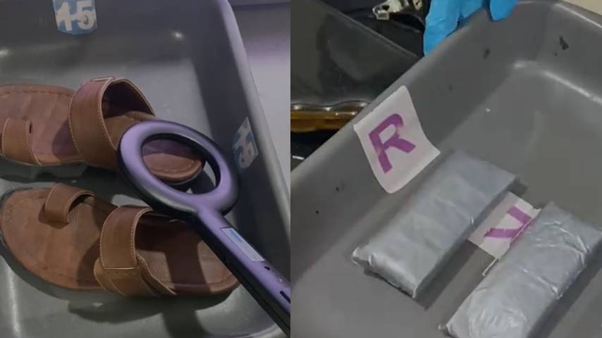 Gold inside the sandals arrest