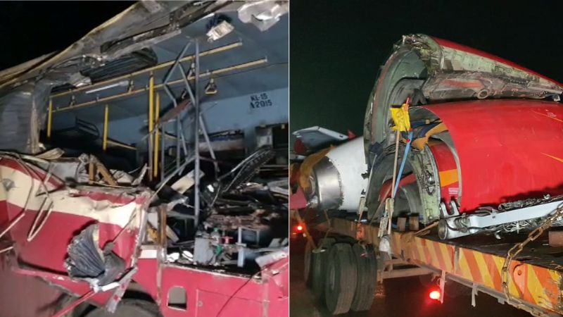 plane's wing hit ksrtc bus many injured