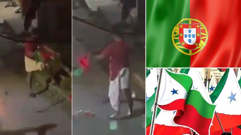 bjp worker tore Portuguese flag thinking it was Popular Front flag