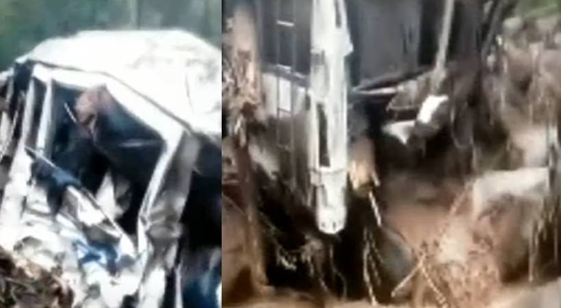 Munnar Landslides wrecked vehicle located