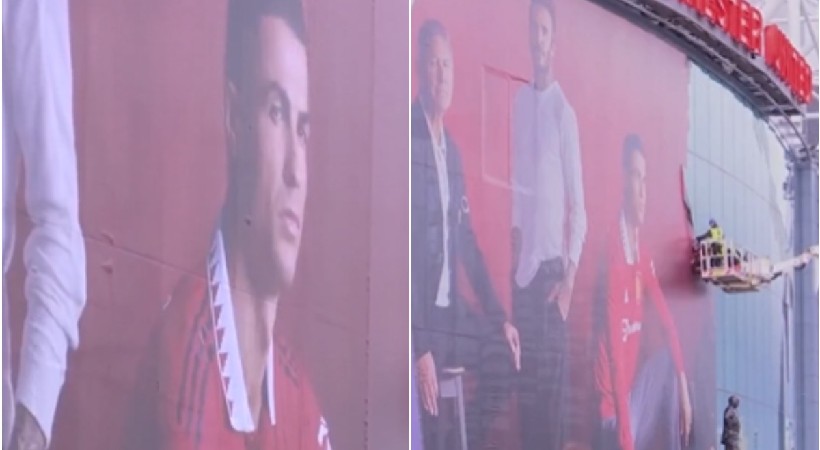 cristiano ronaldo mural manchester