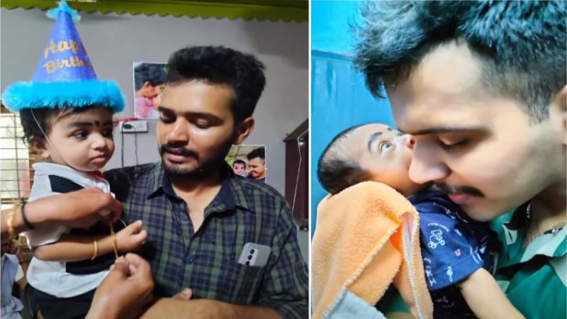soldier vaishakh's one year old baby