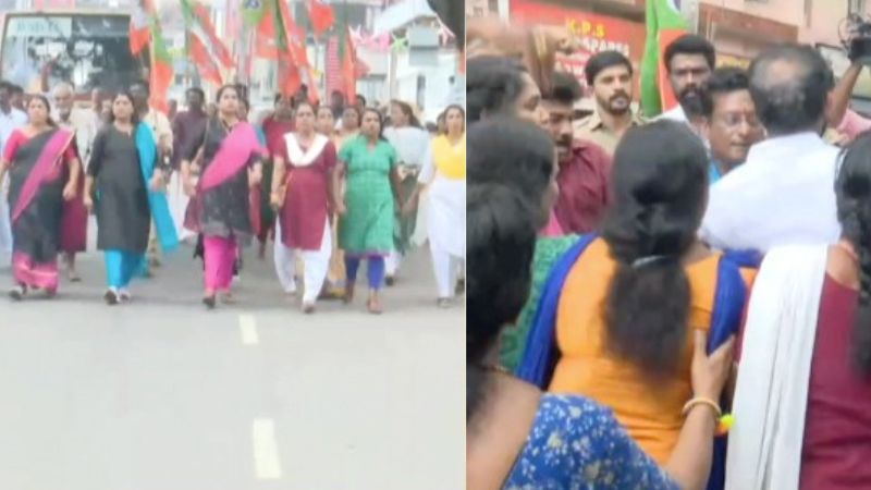 bjp prortest against d r anil