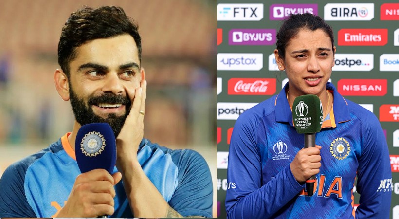 Virat kohli on left and Smrithi Mandhana on right