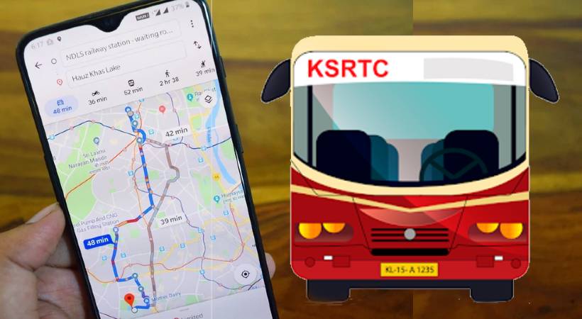 find ksrtc bus in google map